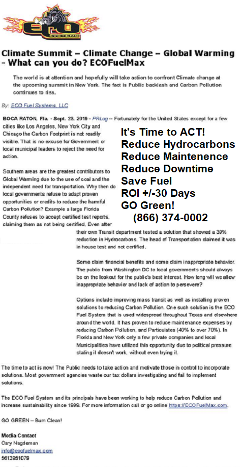 Climate Change Carbon Pollution Global Warming9 25 19