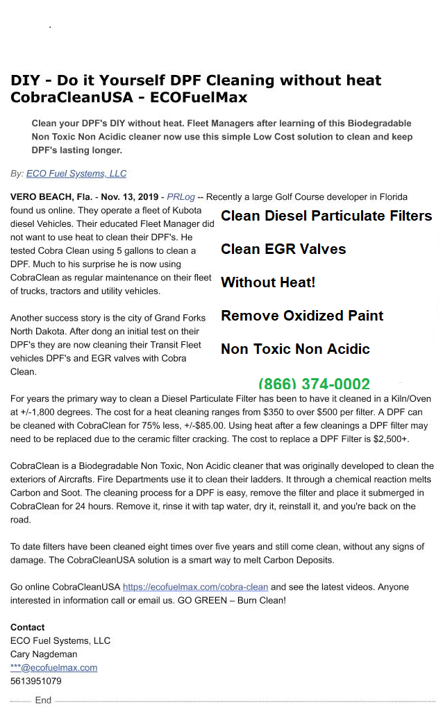 DIY DPF Cleaning 11 13 19