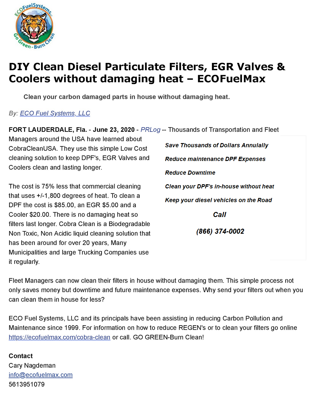 DIY DPF Cleaning without Heat 7 9 20