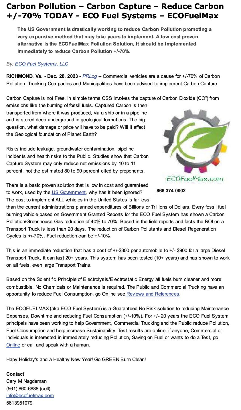 Carbon Pollution Carbon Pollution 12 28 23